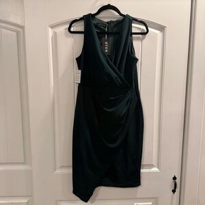 Oten Asymmetrical Dark Green Dress